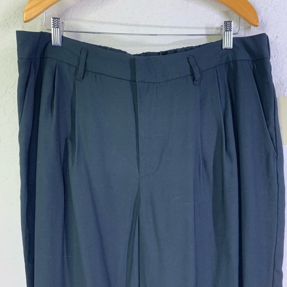 A NEW DAY Pleated Elastic Back Waist Wide Leg Slacks Pants w/Pockets NWT - Picture 2 of 13